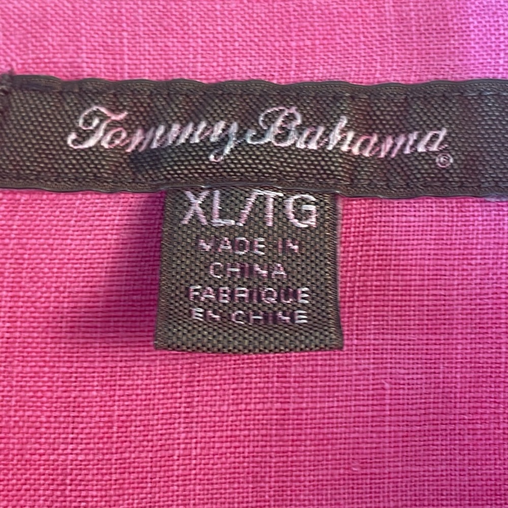 Tommy Bahama Women's Pink Two Palms Linen Easy Shirt Pink XL - Picture 4 of 10